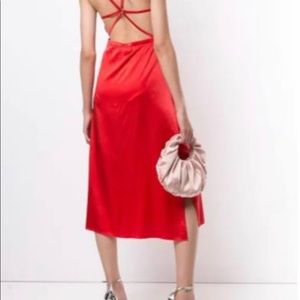 FLEUR DE MAL RED APRON OPEN BACK DRESS